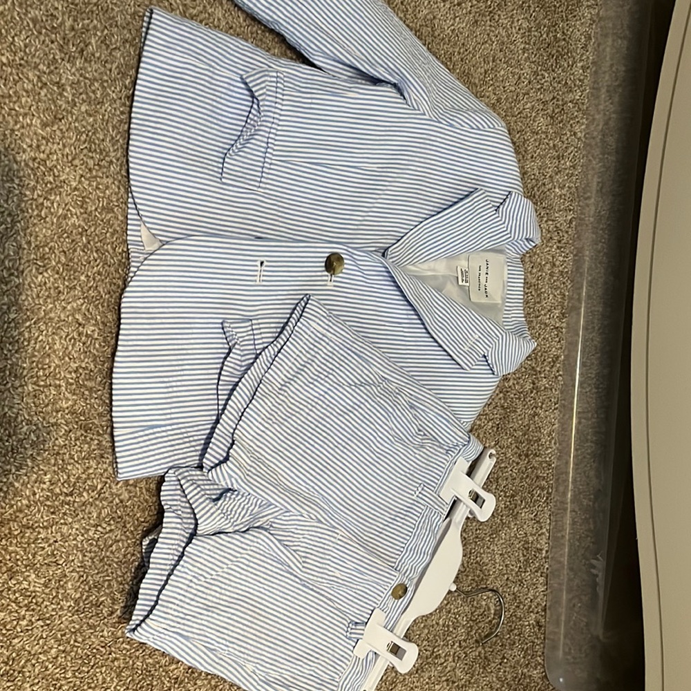 Janie and Jack seer sucker shoe suit set